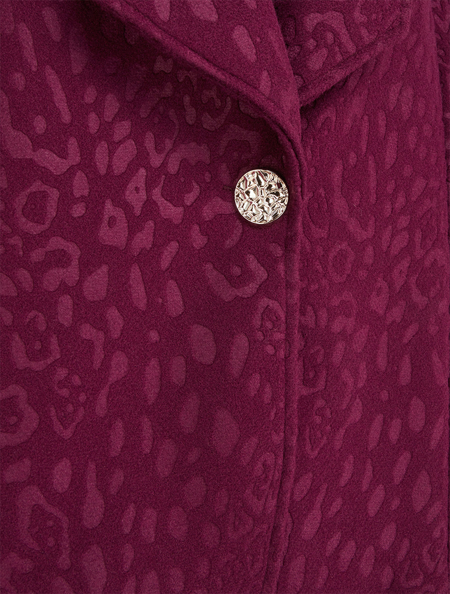 Veste boutonnée à motif léopard - Violine - 3