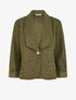 Veste boutonnée à motif léopard - Kaki - 1