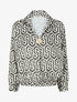 Blouse satinée imprimé rétro - Kaki - 1