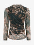 Top imprimé graphique en tulle - Noir - 1