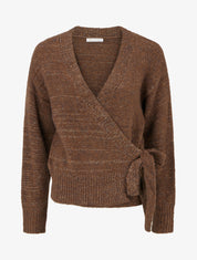 Gilet à nouer à détail irisé - Marron - 1