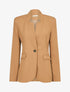 Veste longue à col cranté - Camel - 4
