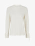 Pull ajusté à col montant et liens aux poignets - Écru - 1