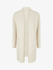 Gilet droit long à col châle - Beige clair - 1