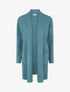 Gilet droit long à col châle - Bleu vert - 1