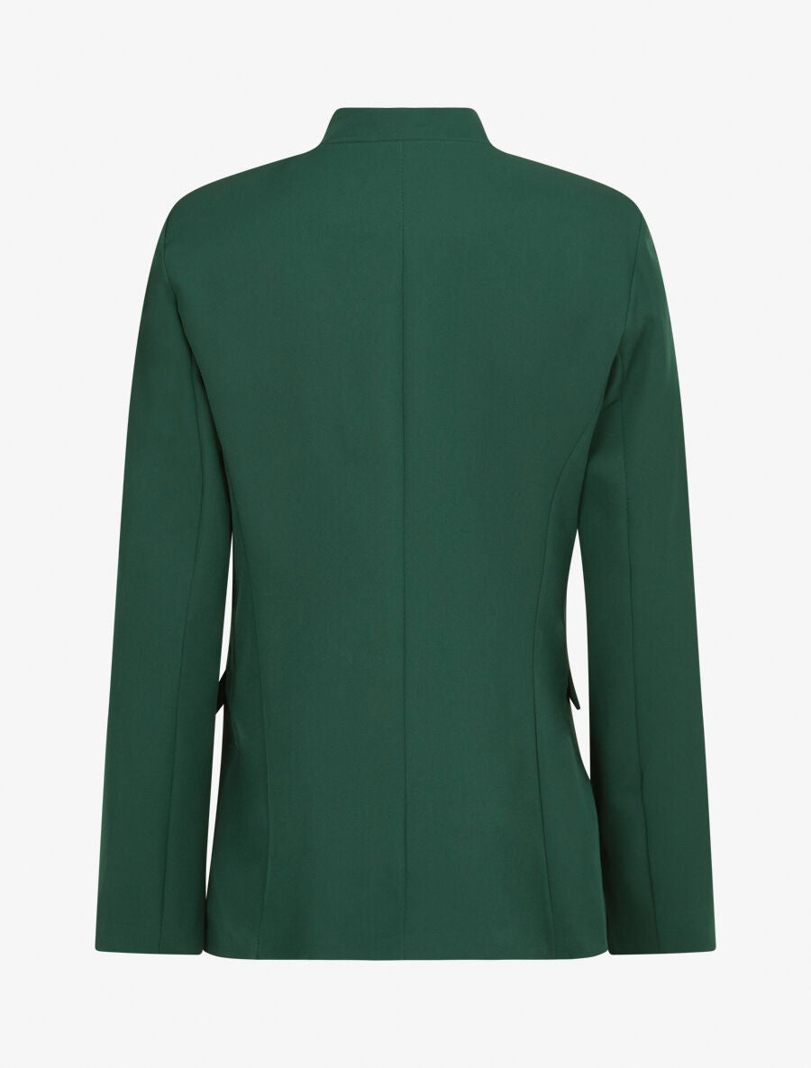 Veste longue à col cranté - Vert forêt - 2