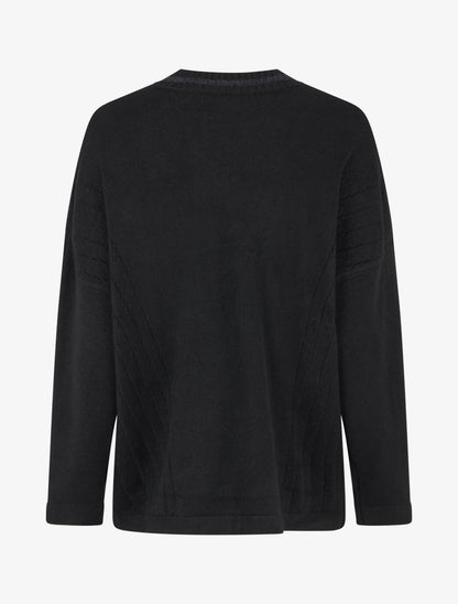 Pull coupe carrée à col V - Noir - 2