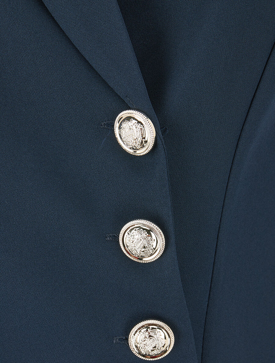 Veste longue à plis - Marine - 3