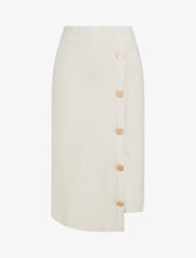 Jupe unie en maille asymétrique - Beige - 1