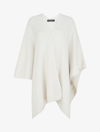 Poncho long uni à sequins - Blanc - 1