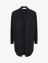 Gilet long ample à manches chauve-souris - Noir - 1