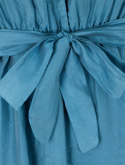 Robe courte volantée - Bleu - 3