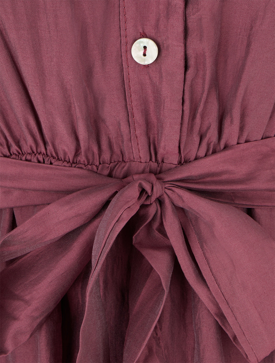 Robe courte volantée - Prune - 3