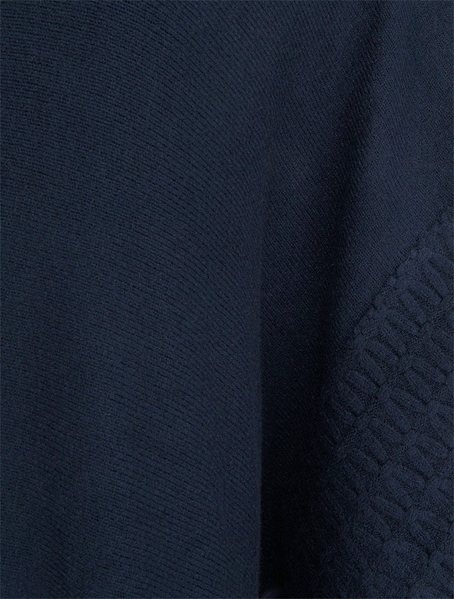 Poncho à col roulé - Marine - 3