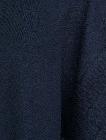 Poncho à col roulé - Marine - 3