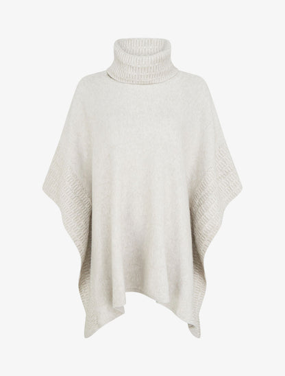 Poncho à col roulé - Beige - 1