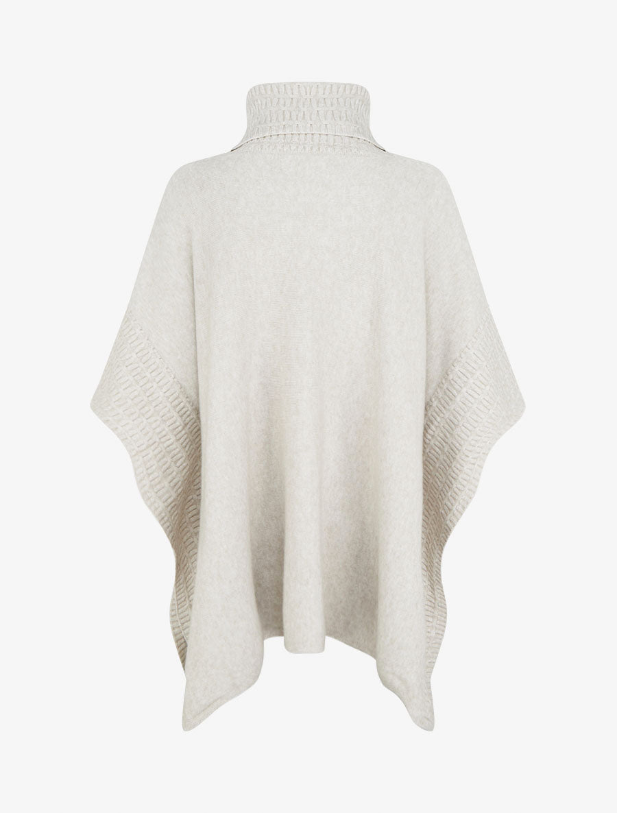 Poncho à col roulé - Beige - 2