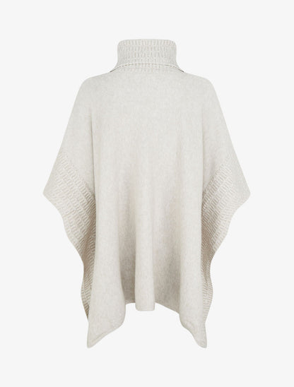 Poncho à col roulé - Beige - 2