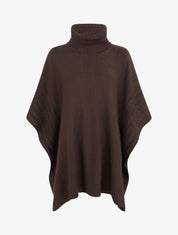 Poncho à col roulé - Marron - 1