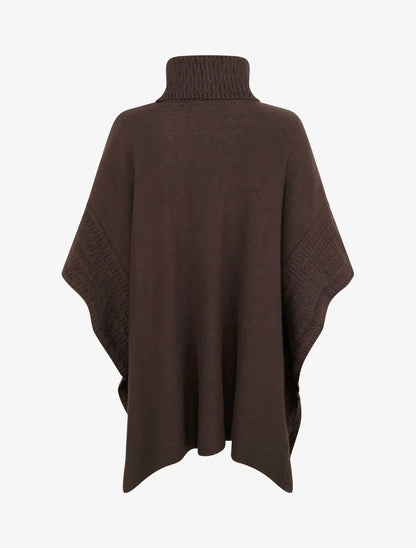 Poncho à col roulé - Marron - 2