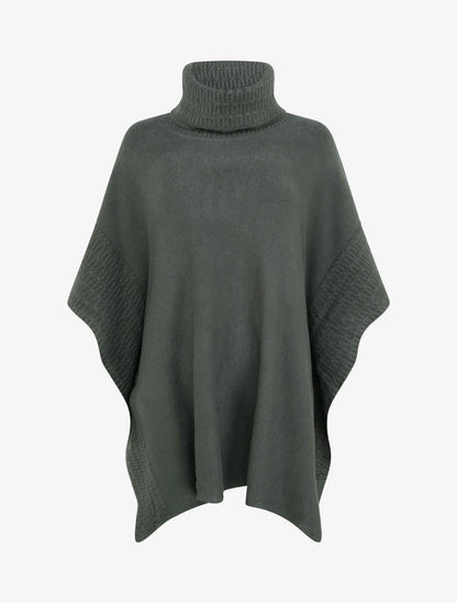 Poncho à col roulé - Kaki foncé - 1