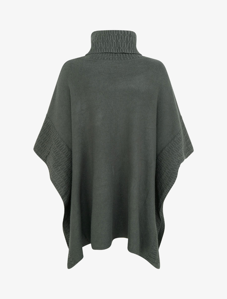 Poncho à col roulé - Kaki foncé - 2