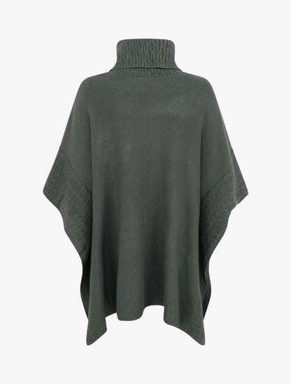 Poncho à col roulé - Kaki foncé - 2