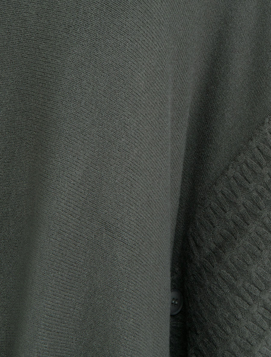 Poncho à col roulé - Kaki foncé - 3