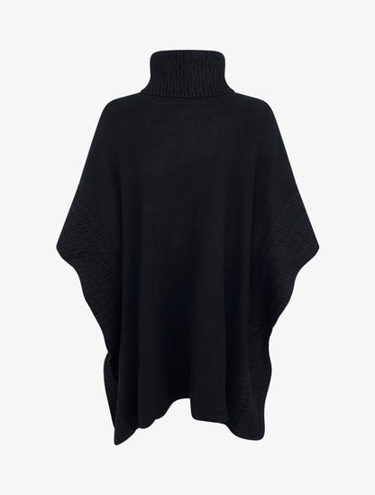 Poncho à col roulé - Noir - 2