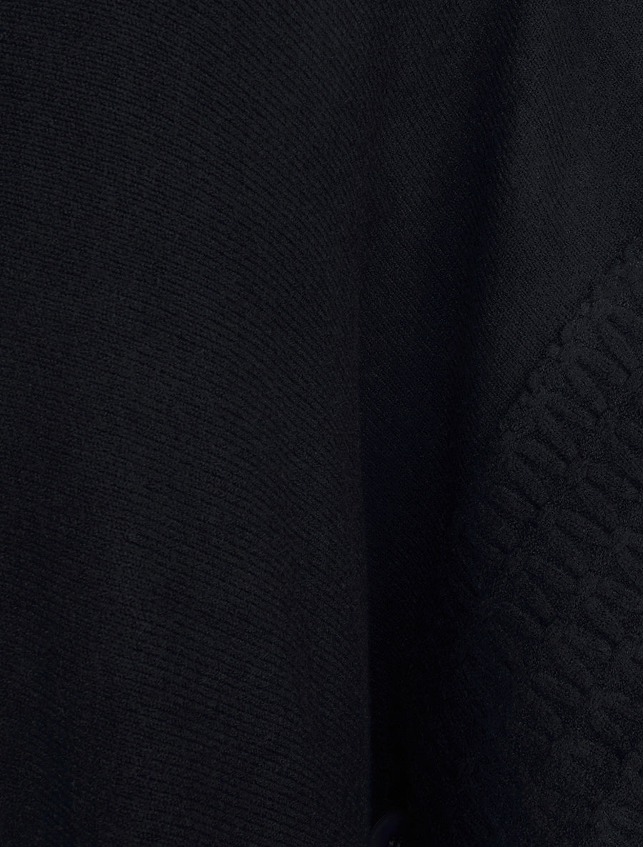 Poncho à col roulé - Noir - 3