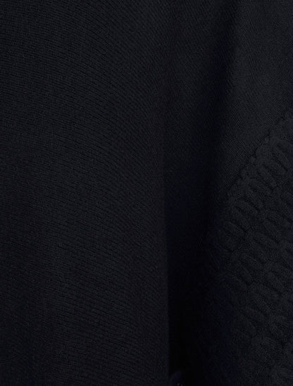 Poncho à col roulé - Noir - 3