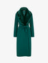 Manteau long à col en fourrure synthétique - Vert sapin - 1