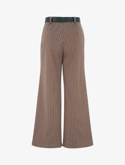 Pantalon épais imprimé à rayures - Marron clair - 2