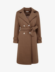 Manteau long croisé à boutons - Marron - 1