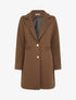 Manteau uni boutonnée à col cranté - Camel - 1