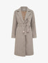Manteau uni duveteux à col cranté - Taupe - 1