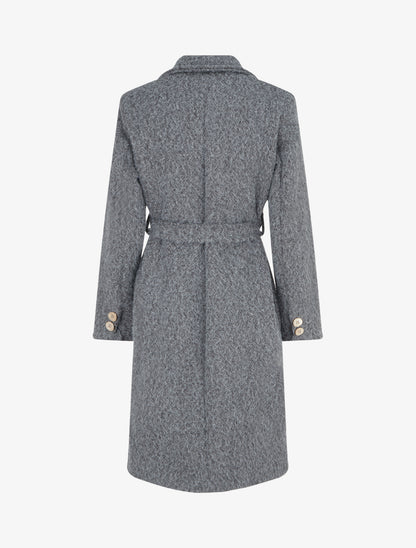 Manteau duveteux à fermeture boutonnée - Gris - 2