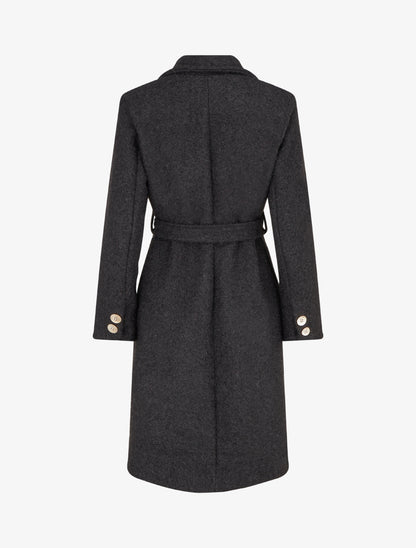 Manteau duveteux à fermeture boutonnée - Noir - 2