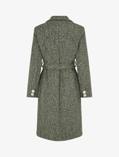 Manteau duveteux à fermeture boutonnée - Kaki - 2
