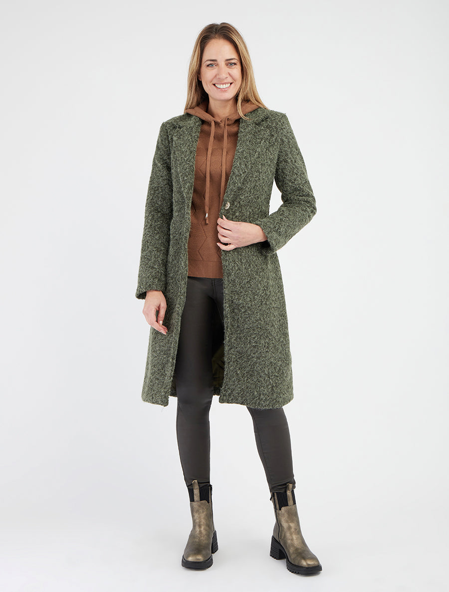 Donsjas met knoopsluiting - Kaki