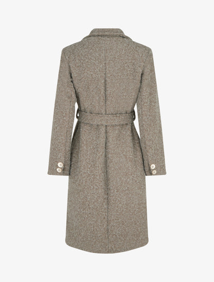 Manteau duveteux à fermeture boutonnée - Camel - 2