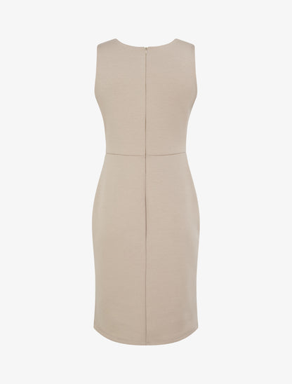 Schede jurk met sierlijke inzetstukken - Beige