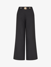 Pantalon droit à ceinture fantaisie - Noir - 1
