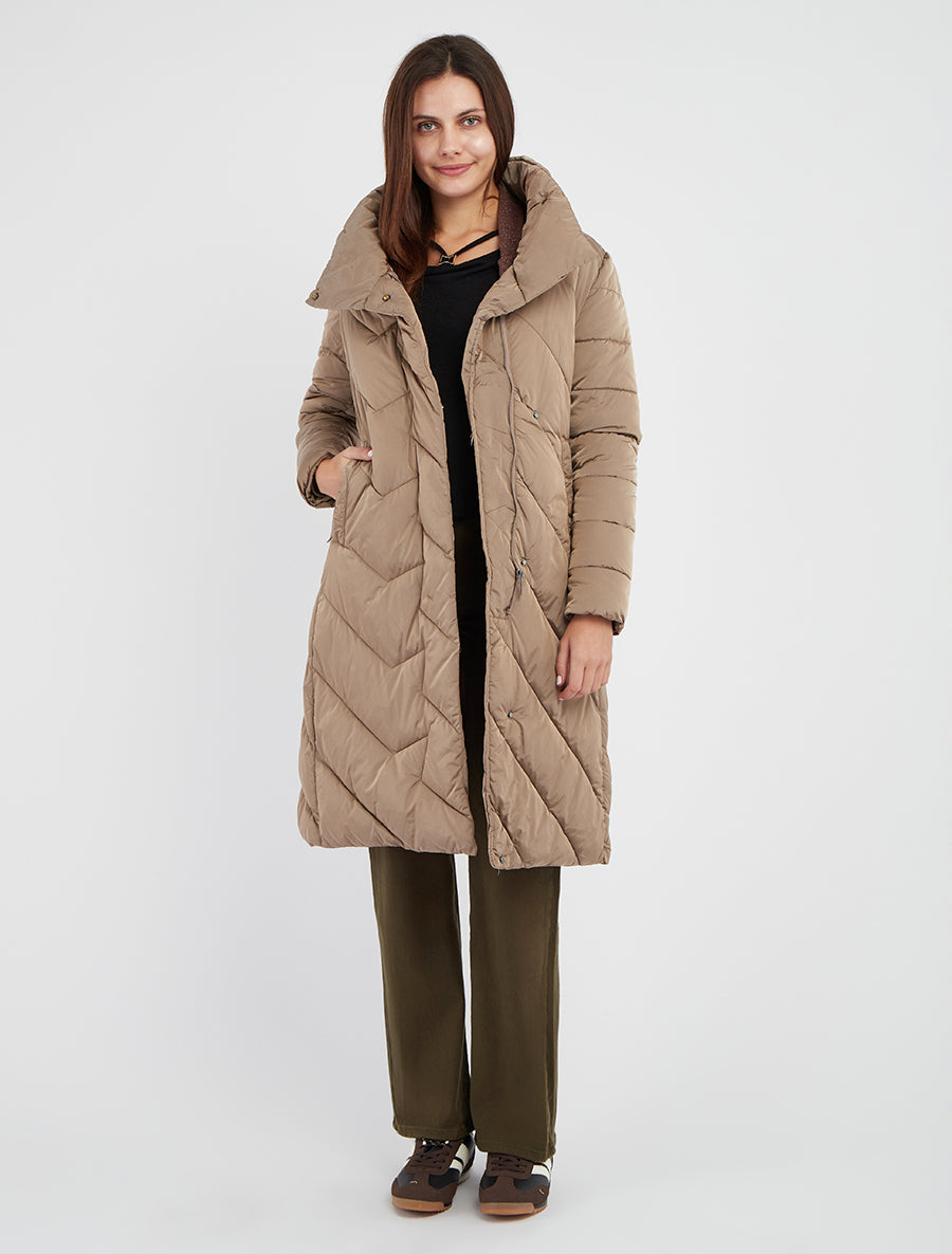 Lange donsjas met opstaande kraag - Mol