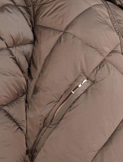 Doudoune matelassée à capuche - Taupe - 3