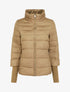 Doudoune courte à manches côtelés - Camel - 1