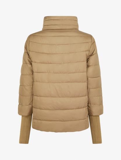 Doudoune courte à manches côtelés - Camel - 2