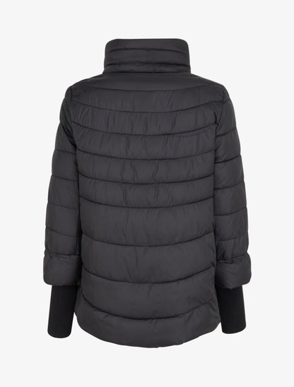 Doudoune courte à manches côtelés - Noir - 2