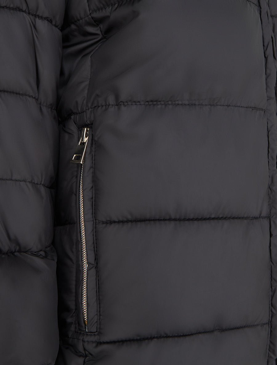 Doudoune courte à manches côtelés - Noir - 3