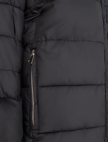 Doudoune courte à manches côtelés - Noir - 3
